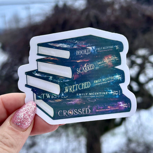 Never After Series Bookstack Sticker