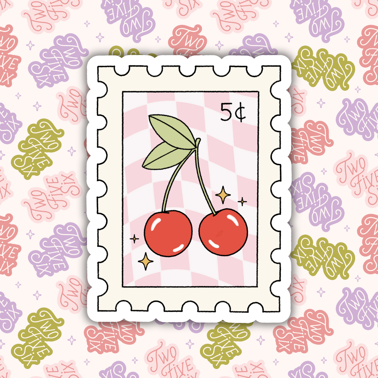 Cherry Stamp Sticker