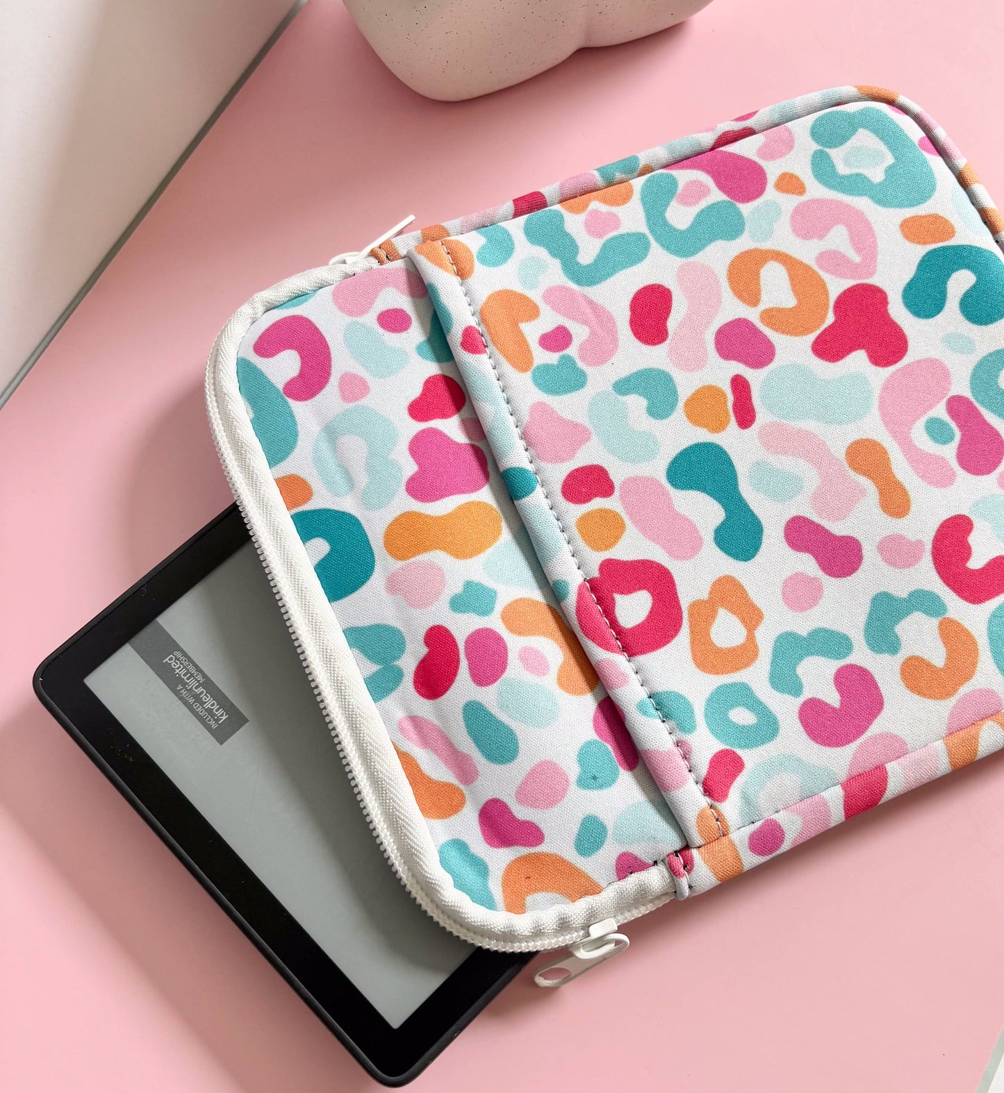Colorful Leopard Kindle Sleeve – Book Lover Accessory
