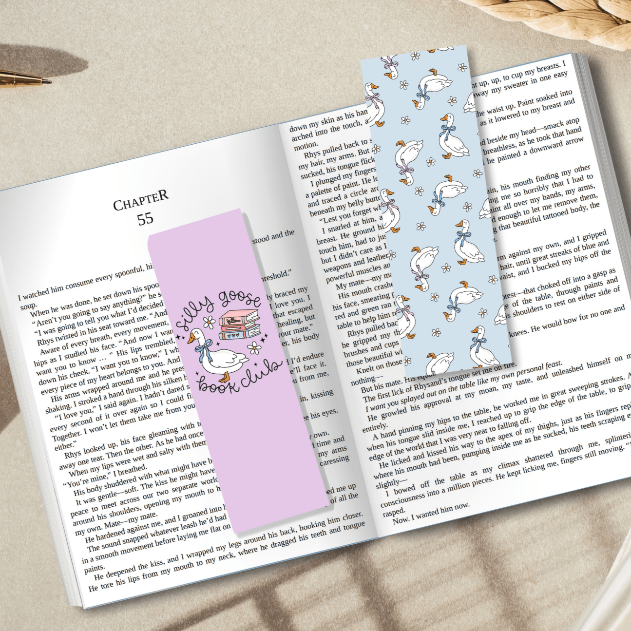 Silly Goose Book Club Dual-Sided Cardstock Bookmark