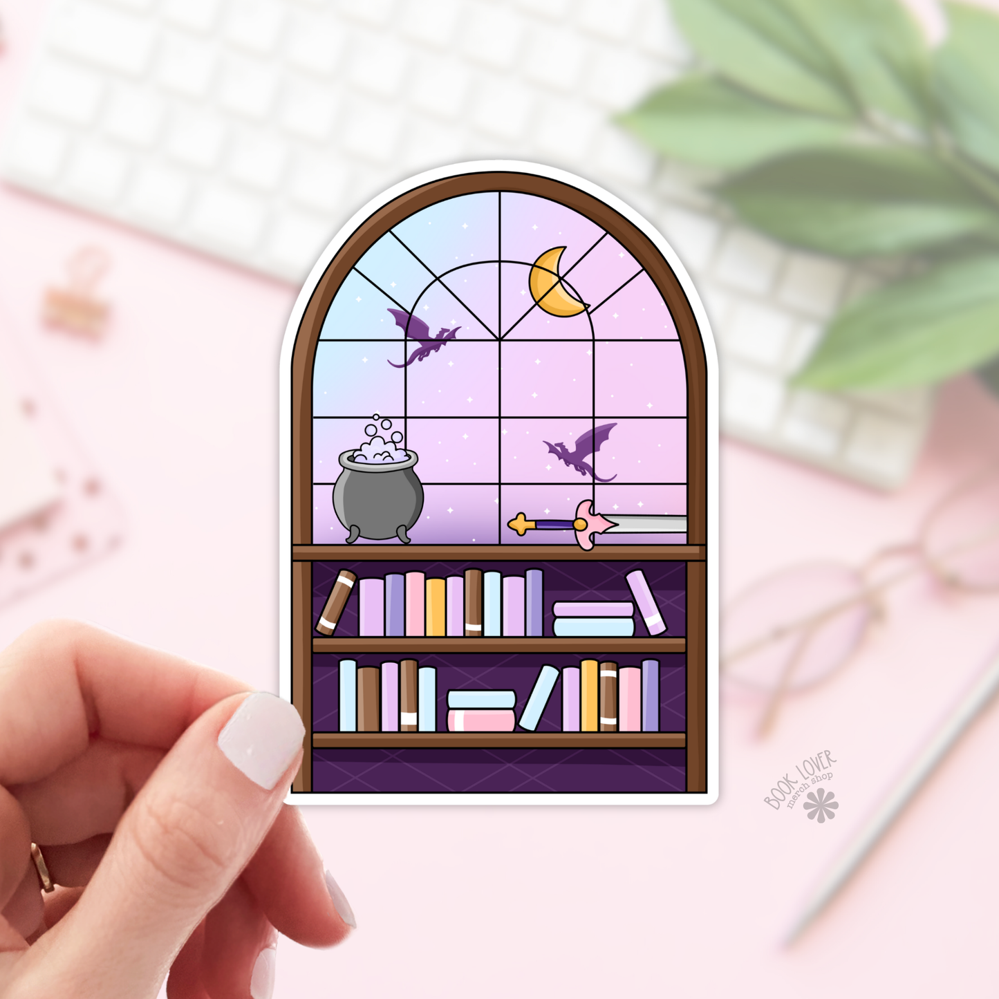 Fantasy Bookshelf Sticker