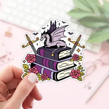 Fantasy Book Pile Sticker